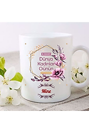 Miracix MRCKLT14 İsim Yazılı 8 Mart Dünya Kadınlar Gününe Özel Kupa Bardak