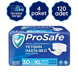 Prosafe Belbantlı Hasta Bezi Extra Büyük(XL) 30'lu 120 Adet