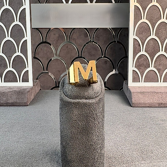 HARFLİ AYARLANABİLİR GOLD RENK ÇELİK YÜZÜK M HARFİ