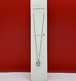 Kalp figürlü çelik kolye silver