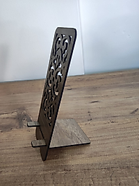 Miracix MRCDSN001 Desenli Dekoratif Telefon Tutucu Ahşap Telefon Standı Masaüstü Telefon Tutucu Aparatı