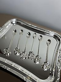 12 kişilik pirinç gümüş kaplama çay kaşığı