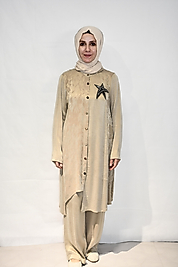 Yağ Yeşili İşlemeli Cupra Takım