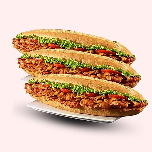 3'lü Tam Porsiyon Ekmek Arası Döner