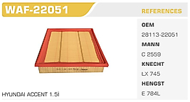 HAVA FİLTRESİ HYUNDAI ACCENT 1.5İ