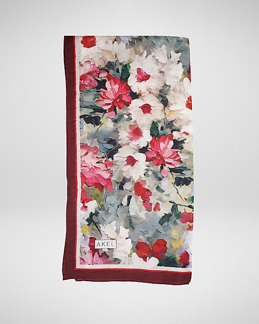 Spring Eşarp Pastel Çiçek Desenli