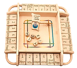 Renkli Oyun Yeni Yıl Hediyesi  Eğlenceli Ahşap İsim Şehir Kelime Oyunu Fransızca RNKahşap1