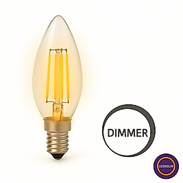 Ldk-25 4w E14 C35 Rustik Led Ampul Şeffaf Cam  (10 Adet)