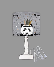 Minibabyrooms Kızılderili Panda Desenli Ahşap Oyma Ayak Abajur