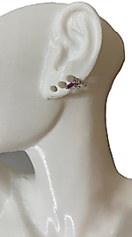 PEMBE ZİRKON TAŞLI TABANCA FİGÜRLÜ MİNİMAL TRAGUS KIKIRDAK KÜPE PEARCING