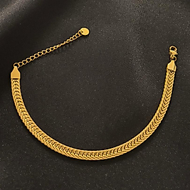 Balıksırtı İtalyan Zincir Gold Çelik Bileklik