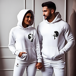 Mickey Mause Görselli Kombin Sevgililer Günü Slimfit Kapüşönlu Hoodie Sweatshirt