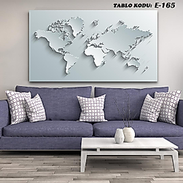MERCAN MOBİLYA  VE AKSESUAR ,   130*70 DÜNYA HARİTASI  KANVAS TABLO