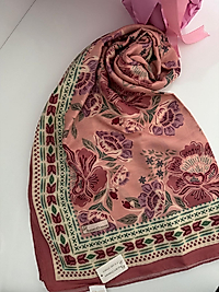 BAŞÖRTÜ DÜKKANI VİNTAGE DESEN ŞAL PEMBE