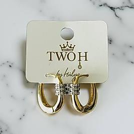 Gold Küçük Zirkon Taşlı Küpe