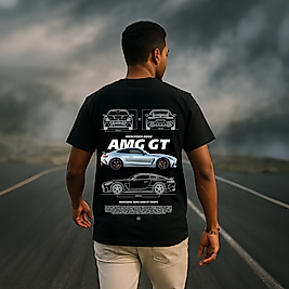 MERCEDES - AMG - Tasarım Baskılı Oversize Tişört
