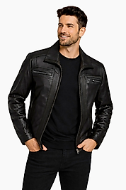 Jack Hakiki Deri Erkek Siyah Ceket