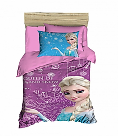 Dijital Baskılı 3d Karlar Kraliçesi Elsa Temalı Tek Kişilik Nevresim Takımı