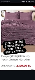 Büşra yatak örtüsü yorgan mürdüm