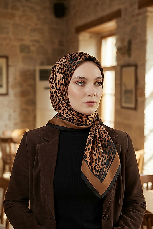 Spring Eşarp Leopar Yeni Desen