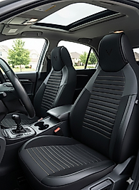 SPORT SERİSİ - SİYAH BABYFACE KUMAŞ ve DERİ KOLTUK KILIFI VE BAŞLIĞI & FULL SET