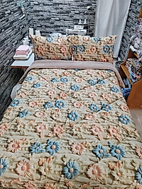 %100 PAMUK KUMAŞ çift kişilik yorgan seti  BEJ GÜNEŞ