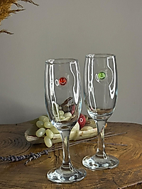 ŞAMPANYA KADEHİ GÜLEN YÜZ FİGÜRLÜ 2'Lİ