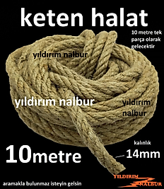 KETEN HALAT 14MM KALINLIK 10 METRE KALIN AVİZE HALAT KEDİ HALAT DUBLE BÜYÜK BOY KETEN HALAT