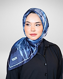 Dijital Kristal Eşarp Pastel Yaprak Desenli