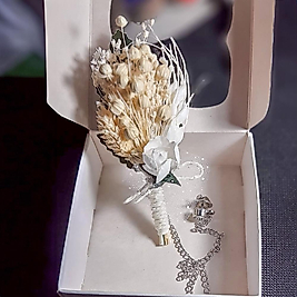 İthal Krem Bloom Bloom Zincirli Yaka Çiçeği