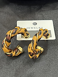 Leopar desen halka küpe