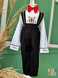 Erkek Çocuk Lajivert Salopet Takım - Sirk Nakış