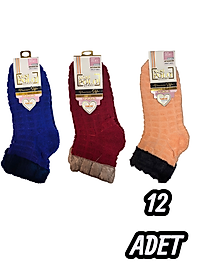 Kadın Xgripolo Yumoş Tüylü Patik 12 Adet