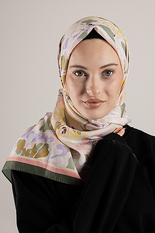 DESENLİ FRANSIZ İPEĞİ EŞARP DESEN-4