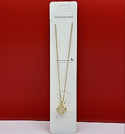 Vancleef figürlü çelik kolye gold
