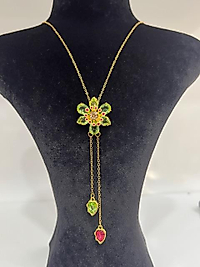 Lotus çiçeği ayarlanabilir çelik kolye