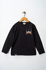 Yetişkin Uzun Kollu Bisiklet Yaka "Ramazan Cihad'dır"  Baskılı Tişört Mevsimlik Pamuklu