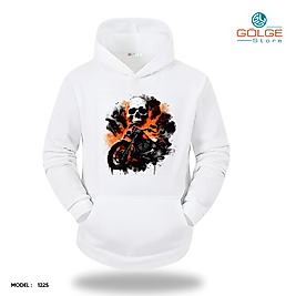 Motorcu Model Slimfit Kapüşönlu Hoodie Erkek kadın Sweatshirt