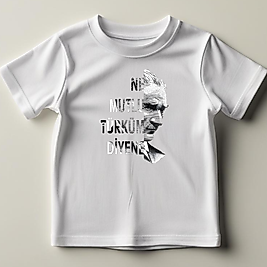 Ulusal Baskılı Normal Kalıp  Çocuk Tişört