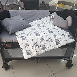 SİNCAP MODEL LÜX 5 PARÇA PARK YATAK UYKU SETİ (GRİ)