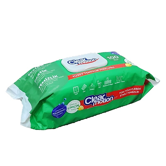 CLEAR MOTION LİMON YAĞLI YÜZEY TEMİZLİK HAVLUSU 100'LÜ