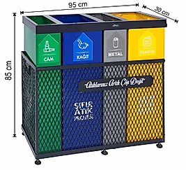 GERİ DÖNÜŞÜM GRUBU 4'LÜ (KAFESLİ, BOYALI) ( KDV DAHİL )