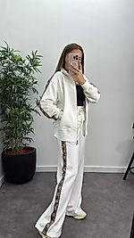 Gu Kol Detaylı Eşofman Takımı Beyaz