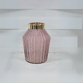 Hasır Model Vazo Pembe 23x17cm.