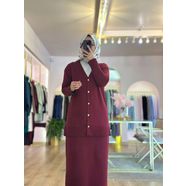 Hâbel Etek Hırka Takım Bordo