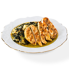 Izgara Tavuk & Mantarlı Ispanak