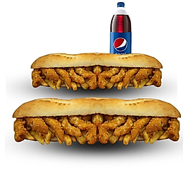 2'li Tam Ekmek Arası Çıtır Tavuk & Patates + 1,5 Litre Kola Menü