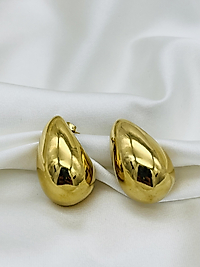 Büyük Damla Çelik Küpe(gold)
