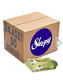 sleepy zeytinyağlı 90 yaprak 24'lü paket islak mendil