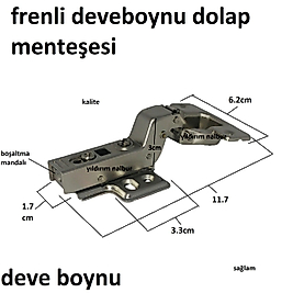DEVEBOYNU MENTEŞE PİSTONLU FRENLİ DOLAP MENTEŞESİ DEVE BOYNU